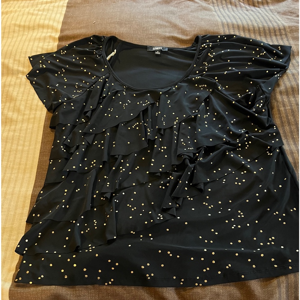 XL Black & Gold Elementz Blouse